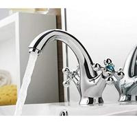 YRYRYW Kitchen Taps 1 Set Chrome Plated Double Handle Toilet Bathroom Sink Faucet Hot And Cold Bathroom Sink Mixer Tap Switch Household faucets