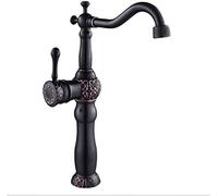 YRYRYW Kitchen Taps Basin Faucets Black Oil Brushed Bathroom Faucet Basin Carved Faucet Turning Single Lever Mixer Crane Household faucets