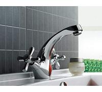 YRYRYW Kitchen Taps Classic Silver Bathroom Basin Faucet Mixer Toilet Faucet Double Handle Bath Tap Hot And Cold Water Mixer Control Household faucets