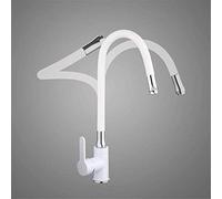YRYRYW Kitchen Taps Kitchen Faucet White Brass Sink Faucet Mixer Tap Red Single-Handed Flexible Cold And Hot Water Tap Deck Mounted Household faucets