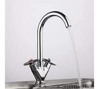 YRYRYW Kitchen Taps Kitchen Tap Faucet Style Double Handle Cold And Hot Water Mixer Tap Sink Faucet Outlet Pipe of Gooseneck Household faucets