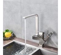 YRYRYW Kitchens Faucet 360 Rotation Spout Pull out Sprayer Hand Mixer Water Taps Brushed Nickel Household faucets