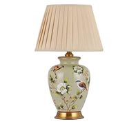 YRYRYW Lamp Ceramic Table Lamp Bedside Table Lamp Chinese Flower And Bird Ceramic Nightstand Desk Lamp Minimalist Linen Fabric Shade Bedroom Light for Lounge Office Lamps Lamp Household faucets