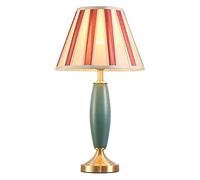 YRYRYW Lamp Ceramic Table Lamp Green Glazed Ceramic Desk Lamp Bedside Table Lamp Color Pleated Fabric Lampshade Desk Table Lamps for Bedroom,Living Room, Coffee Table Lamps Lamp Household faucets