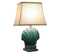 YRYRYW Lamp Ceramic Table Lamp Shell Ceramic Table Lamps, Desk Lamp Blue Nightstand Lamp with White Fabric Shade for Living Room Bedroom Hotel Lamps Lamp Household faucets
