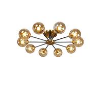 YRYRYW Lampada del lampadario a Filo a Filo a Filo a Filo a Filo a Filo con Vetro fumoso Classico Black Black Black Sputnik Pendente per Soggiorno, Lampada a soffitto molecolare in Vetro-Amber 10