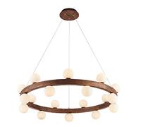 YRYRYW Lampada in Stile Cinese in Noce Nera, Soggiorno in Ufficio Camera da Pranzo Camera da Pranzo, g4 in Stile Giapponese in Stile Zen in Legno Arte lampadario-Walnut 80 cm Household faucets
