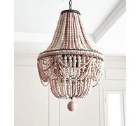 YRYRYW Lampada per Perle in Legno Caldo Romantico Francese, lampade per Decorazioni per Sala da Pranzo della Sala Principessa, e14 Arte in Legno retrò Bohemia Rosa lampadario. 50 * 80ｃｍ Household