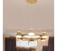 YRYRYW Lampadario a Grana in Legno, Soggiorno Camera da Pranzo Camera da Letto, lampadario Nordico a LED, Atmosfera di Illuminazione-Berretto di Colore Caldo Luce Calda Household faucets