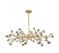 YRYRYW Lampadario a lucciola sputnik, durante il ramo della luce altezza regolabile altezza regolabile soffitto a mano vetro molecola lampadario fumo grigio per pranzo-oro e fumo grigio vetro paralume