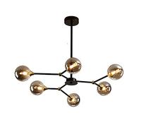 YRYRYW Lampadario da Pranzo per la Camera da Letto, lampadario del Soggiorno di Arte di Ferro, g9 Molecola retrò nordina Il lampadario di Fagioli Magico-Nero e Copertura di fuliggine 80 * 56cm