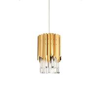 YRYRYW Lampadario di di Lusso a Testa Singola Post-Luce, Adatto al Bar del Ristorante Hall della Camera da Letto, lampade d'Arte in Oro in Acciaio Inossidabile-Oro. 20 cm Household faucets