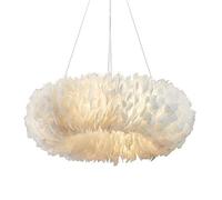 YRYRYW Lampadario di Piume nella Camera 's, Camera da Pranzo per Il Soggiorno Luce appesa, Piuma Bianca Durante Le luci, lampadario Romantico di Piume Romantico Bianco. 80 * 20 cm Household