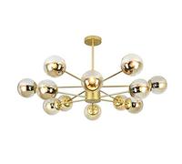 YRYRYW Lampadario in Ferro battuto E27, Lampada a soffitto a Monte Semi-Filo Lampada a soffitto Decorativo in Ottone Regolabile con tonalità in Vetro Trasparente per Le cucine degli armadi Cucine