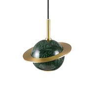 YRYRYW Lampadario in Ottone in Marmo Pianeta, Decorazione Creativa in Metallo a LED appendi Le luci, lampadario satellitare Regolabile, Adatto per Il Verde arrotonda Household faucets