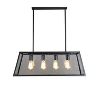 YRYRYW Lampadario in Stile Industriale E27, lampadario Americano retrò in Scatola di Vetro, Balcone del Ristorante Bar Café-Black Glass 78 * 30 * 28cm Household faucets