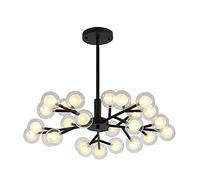 YRYRYW Lampadario ramificato di Sputnik, lampadario G4 in Vetro di Arte di Ferro, Luce del soffitto in Metallo in Metallo in Ottone con magiche tonalità molecolari in Vetro per la Cucina-Nera. 25