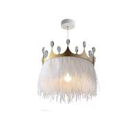YRYRYW Leta lampadario da Sogno Romantico lampadario e Romantico Morbido del soffitto Camera da Letto per Ragazze Durante Le luci per Soggiorno in Camera, Piuma Rotonda a Corona Rotonda -Bianca. 30