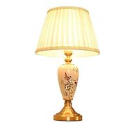 YRYRYW Light Table Lamp Bedside Lamp Nightstand Lamp Ceramic Table Lamp Hand Painted Flowers And Birds Bedroom Decor Desk Metal Table Lamps with Fabric Shade for Bedroom Table Lamps Table Light for