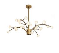 YRYRYW Living Room Bedroom Dining Room Villa Lighting,Creative Personality Art Chandelier,G4 Nordic Concise Diamond Flower Chandelier-Gold Warm Light 24 Head Household faucets