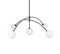 YRYRYW Luci della Sala da Pranzo, Soggiorno Camera da Letto Cucina da Letto, g9 lampadari molecole Creative individuali nordici, Rami di Vetro di Ferro a LED Americani Neri. 117 * 70 cm Household