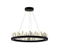 YRYRYW Lumo Appeso in Metallo Regolabile da 38 W, lampadario di di Lusso Nero, Luce del soffitto Creativo per Soggiorno in Camera da Letto, a 1 Anello a LED Durante la Luce Tricolore Neri alla Luce