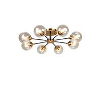 YRYRYW Molecole di Fagioli magici di Vetro Rotondo Luce soffitto, Lampada a soffitto a Filo con Vetro fumoso Classico a Pendente di Sputnik Nero Sputnik per Soggiorno, e14 Medio secolo