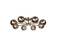 YRYRYW Molecole di Fagioli magici Rotondi Molecole Luce soffitto, Lampada a soffitto a Filo con Vetro fumoso Classico Black Black Sputnik Light Pendente per Soggiorno, E14 Mid Century lampadario-Soot