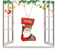 YRYRYW Ornamenti di Babbo Natale | Ciondolo ad albero a forma di guanto a calzino | Ornamenti appendibili per la decorazione della casa delle vacanze, decorazioni natalizie in cartone animato in legno