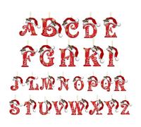 YRYRYW Ornamenti Natalizi con Lettere dell'alfabeto, Decorazioni Natalizie, Ornamenti con Lettere per L'Albero di Natale - per Feste in casa, Auto, specchietto retrovisore, Parete, Finestra,