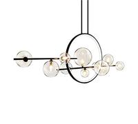 YRYRYW per la Luce del Salotto del Bar del Ristorante, G9+Light Nordic Glass Strip Light, Postmodern Personality Creative Creative Black. 138 * 73 cm Household faucets