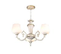 YRYRYW per Lo Studio della Camera da Letto in Camera da Pranzo del Soggiorno, lampadario Creativo in Stile Americano, lampadario in Lega di Zinco in Stile Zinco Europeo E27-Rice-Rice White 52 * 38cm