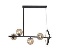 YRYRYW personalità Creative Retro Magic Bean Molecular Bar Light, E27 Nordic Light Luxury Dining Room Dining Table Chandelier, lampadario di Vetro, Lampada a Barre Nere. 82 * 77 cm Household faucets