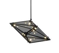 YRYRYW Postmodern Creative Rhombo Diamond Diamond Glasseliers, lampadari G4 Ristorante Nordico, per Bar per la Decorazione delle Scale Bar-Nero e fumi Grigio Vetro 60 * 30 cm Household faucets