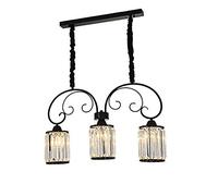 YRYRYW Ristorante a corridoio per Un Piccolo Tavolo da Pranzo, E27 lampadario di Lungo a Tre Teste Americano, lampadario di Lusso Leggero Nero. 3 Testa Household faucets