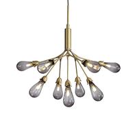 YRYRYW Sala da Pranzo Soggiorno Negozio di Abbigliamento LED Cafe Lighting, G4 Nordic all Copper Candelier, Designer Home Firefly Lampade Color rapitore e Vetro Grigio Fumo 9 9 Household faucets