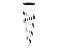 YRYRYW Scale a LED Grande lampadario, lampadario Contemporaneo di Lusso Nordico a LED Durante l'illuminazione con Il Paralume Acrilico Regolabile al Fianco del soffitto a soffitto a soffitto Nere