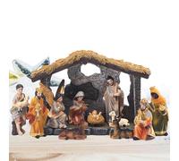 YRYRYW Set per presepe | Statuine del presepe dipinte a Mano in Resina da 12 Pezzi, Decorazione della Statua dell'artigianato della Sacra Famiglia, Decorazione della Chiesa del Soggiorno della