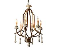 YRYRYW Soggiorno Camera da Letto per Le Scale domestiche, Il Vecchio lampadario di Ferro retrò Francese, E14 American Country Industrial Long Long lampadario-Vintage Old Gold 6 Household faucets