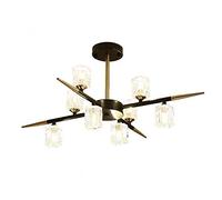 YRYRYW Sputnik Mid Century Aione a Ciondolo Apparecchiatura in Ferro Lampada a soffitto di Ferro Industriale per Soggiorno per la Sala da Pranzo, G9 Nordic Minimalista lampadario-Nero e Oro 8 Testa