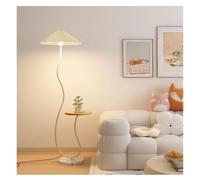 YRYRYW Table Lamp Floor Lamp Mid-Century Gold Arc Floor Lamp with Shelf, Floor Standing Lamp with Pleated Cloth lampshade & Marble Base for Living Room Bedroom Foyer Standing Lamp Table Lamp