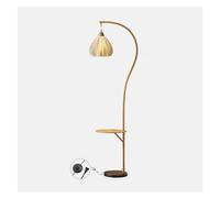YRYRYW Table Lamp Floor Lamp Real Marble Based LED Arc Floor Lamp with Wood Bedside nightstand End Table Tall Shelf Standing Lamp for Living Room Sofas Bedroom Standing Lamp Table Lamp Household