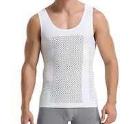 YRYRYW Top compressivo Maschile per Forma e adesione, Linee Orizzontali ripristinate, miglioramento dell'aspetto Fisico - Slimming Top Maschio con Ampio Colletto Scooped - riduzione della Vita