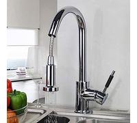 YRYRYW Two Function Bathroom Solid Brass Water Power Kitchen Faucet Swivel Spout Pull out Vessel Sink Mixer Tap Kitchen Faucet Household faucets