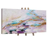 YS-Art Acryl Quadro su tela Dipinto a mano Astrazione V Soggiorno murale su telaio quadri ufficio arte vera casa arredamento 160x80 cm