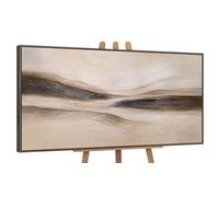 YS -Art Astratto Beige Marrone Pittura Acrilica su Tela con Cornice Tracce del vento Dipinto a mano Murale Soggiorno Moderno Arredamento Casa Vera opera d'arte 140x70 cm