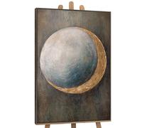 YS - Art Bellissimo dipinto acrilico su tela con accento dorato, dipinto a mano, per soggiorno, moderno, decorazione per la casa, ufficio, vera arte, 120 x 80 cm