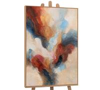 YS -Art Elegante bella pittura acrilica su tela in tonalità beige con cornice dipinta a mano parete soggiorno moderno potente decorazione per la casa immagini ufficio 120 x 80 cm