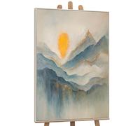 YS -Art Pittura acrilica colorata su tela dipinta a mano con toni calmi murale soggiorno moderno ufficio reale paesaggio arte immagini con cornice 120x80 cm