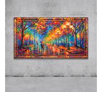 YS -Art Pittura acrilica di lusso su tela Autunno sera dipinto a mano murale soggiorno moderno ufficio vera arte autore serie Immagini 140x70 cm